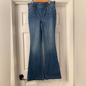 Spanx‎ Flare Pull-On Jeans M Medium Wash High Rise Shaping Denim